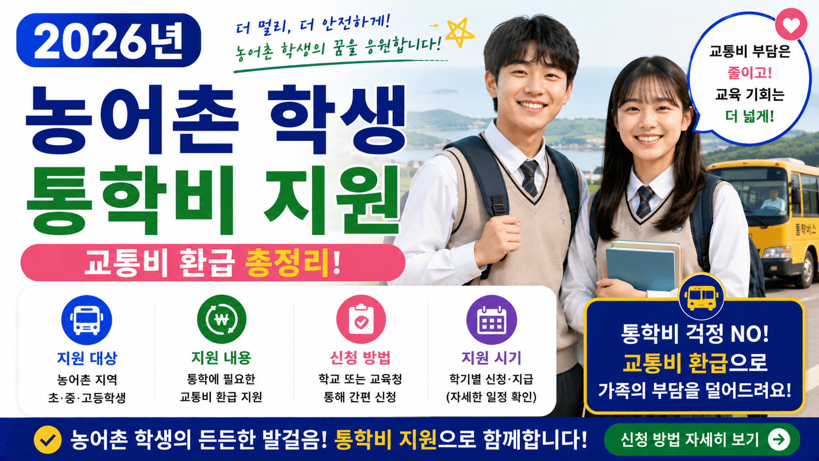 2026년 농어촌 학생 통학비 지원 &ndash; 교통비 환급 총정리