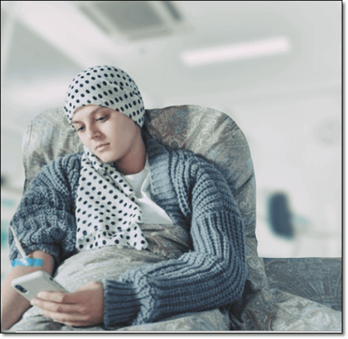 암 치료중인 여성