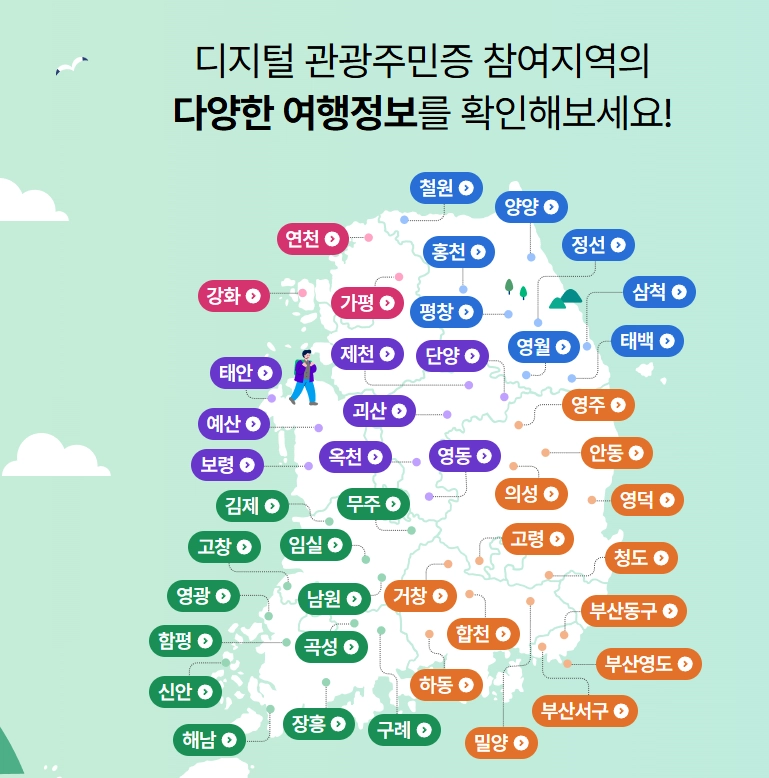 디지털 관광 주민증 참여지역