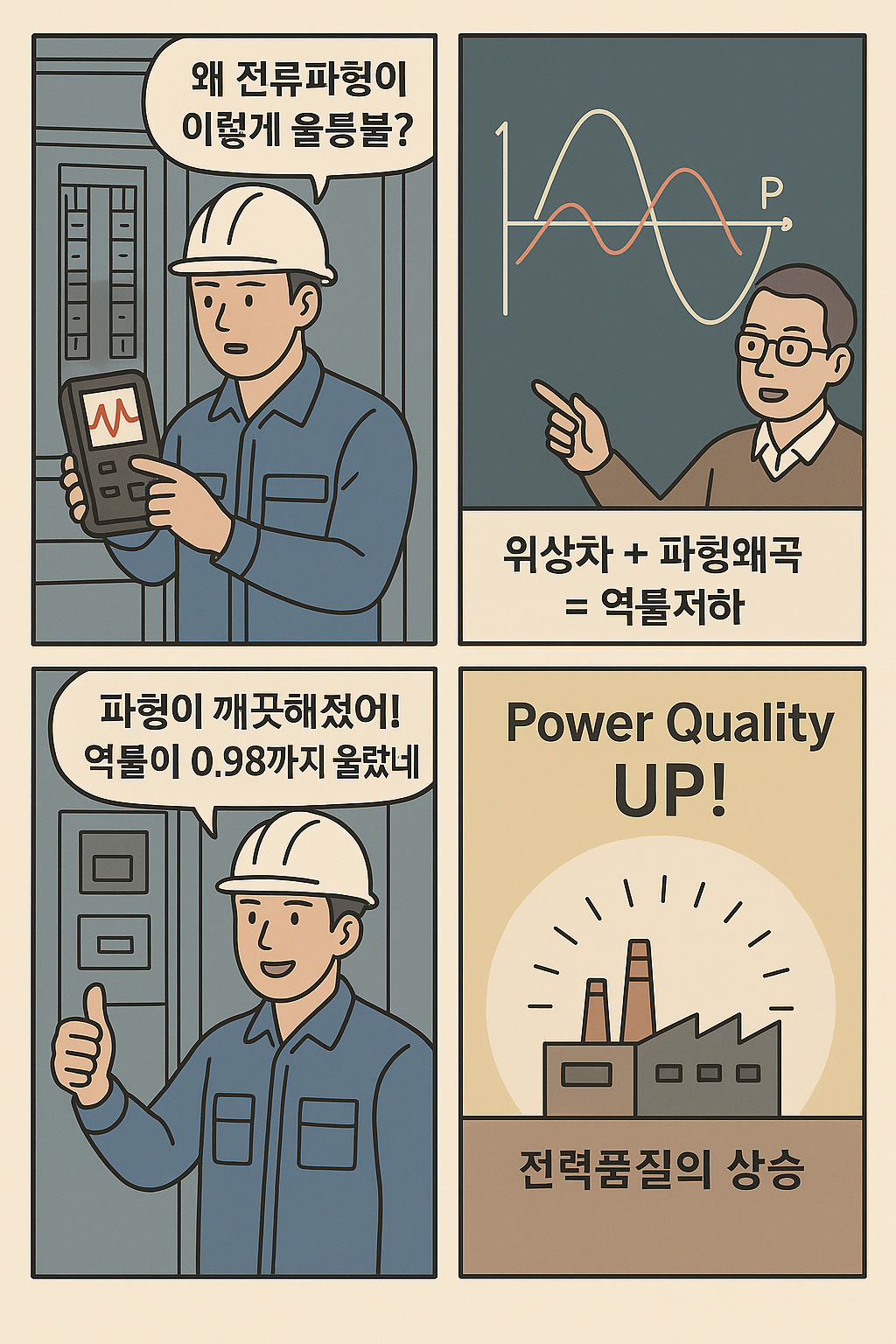 역률과 고조파의 연관성