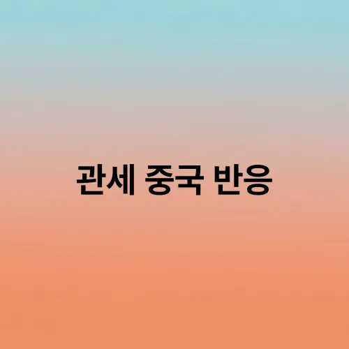 관세 중국 반응
