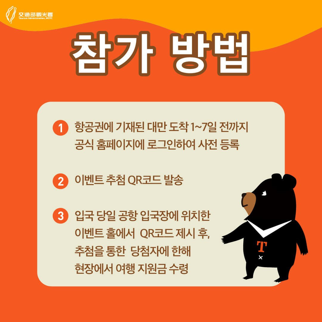 대만여행지원금 대만달러 5,000NTD 전자바우처 숙박할인