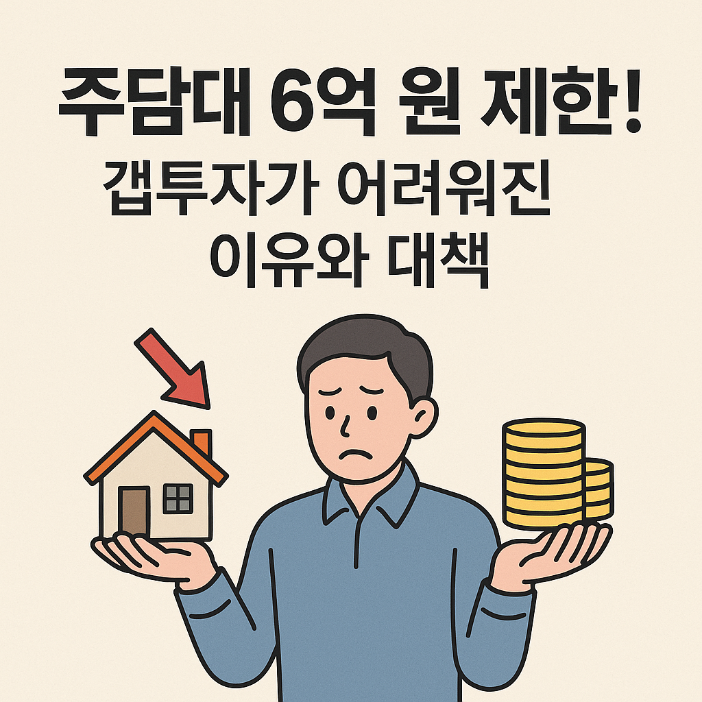 주담대 6억 원 제한! 🏡 갭투자가 어려워진 이유와 대책