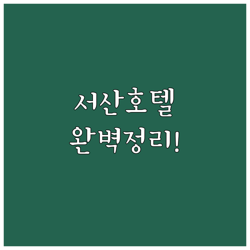 베니키아부터 어반브라운까지 서산 호텔..