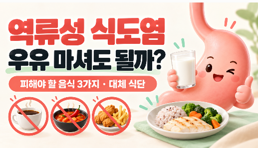 역류성 식도염에 우유 마셔도 될까? 절대 피해야 할 나쁜 음식 3가지와 대체 식단