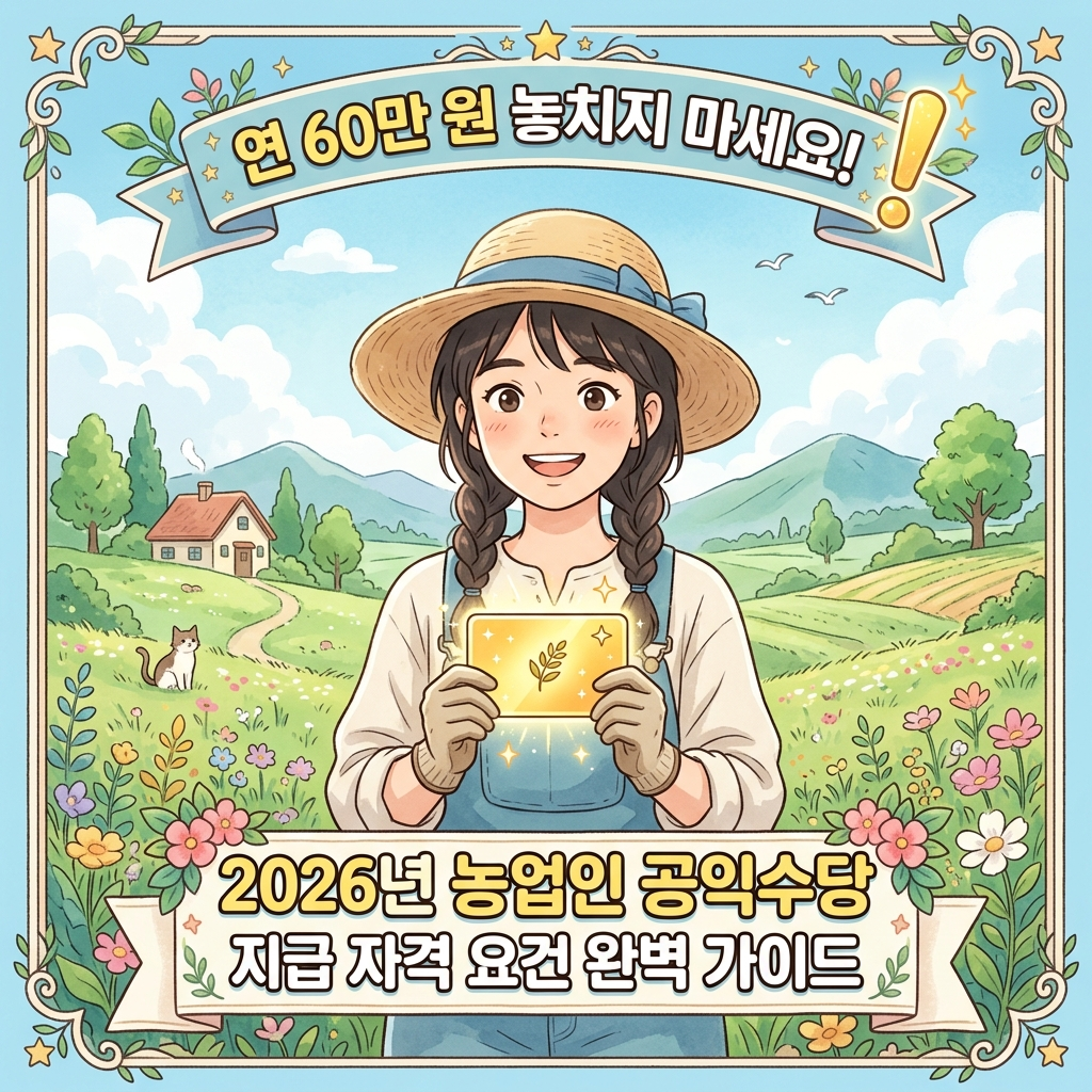 2026년 농업수당 농민공익수당 연 60만원 혜택 자격 조건 및 신청방법