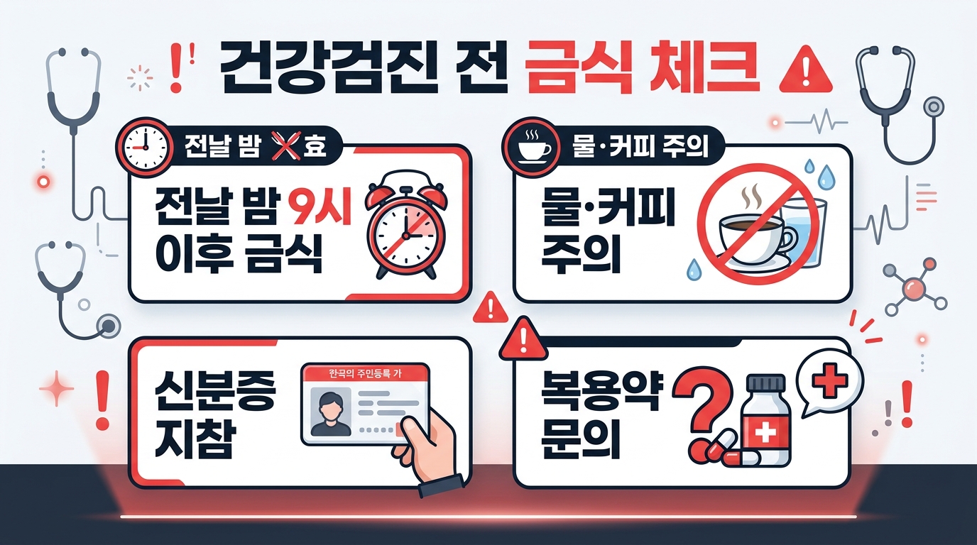 건강검진 금식과 준비물 체크리스트