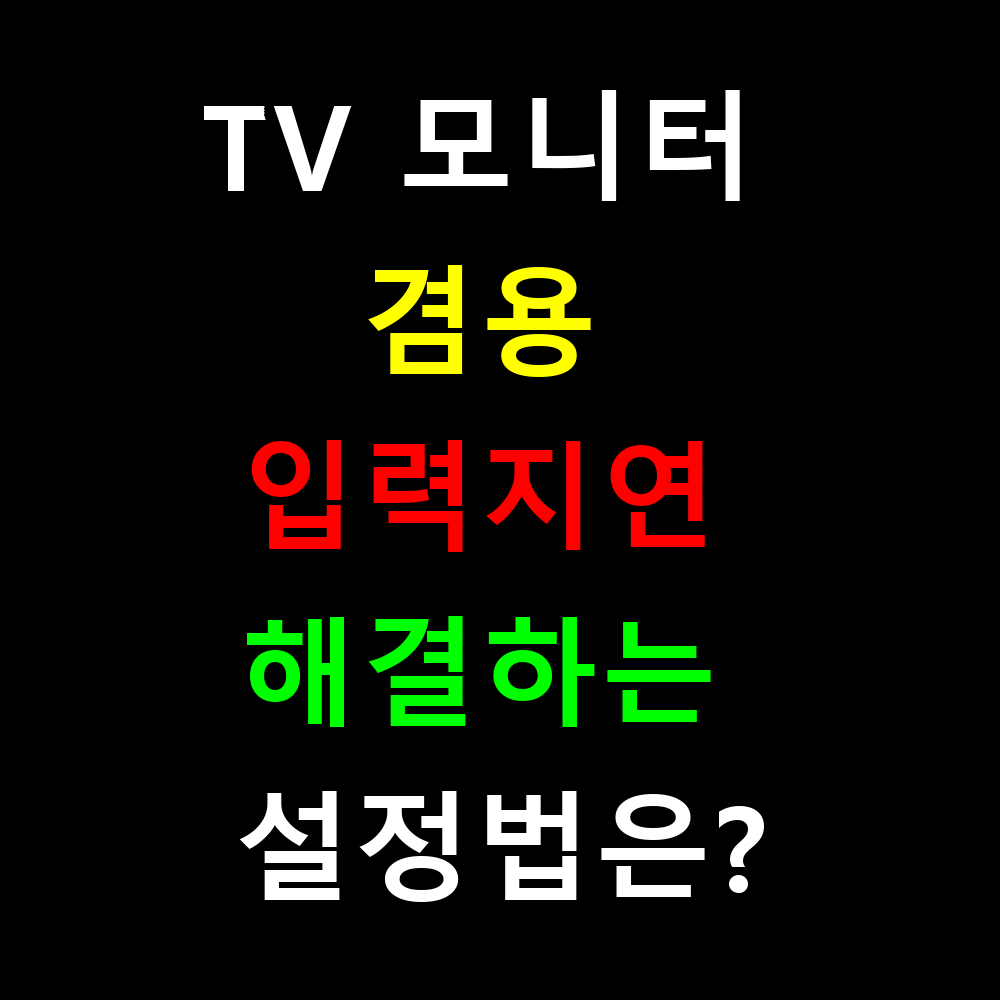 TV 모니터 겸용 입력지연 해결하는 설정법은?