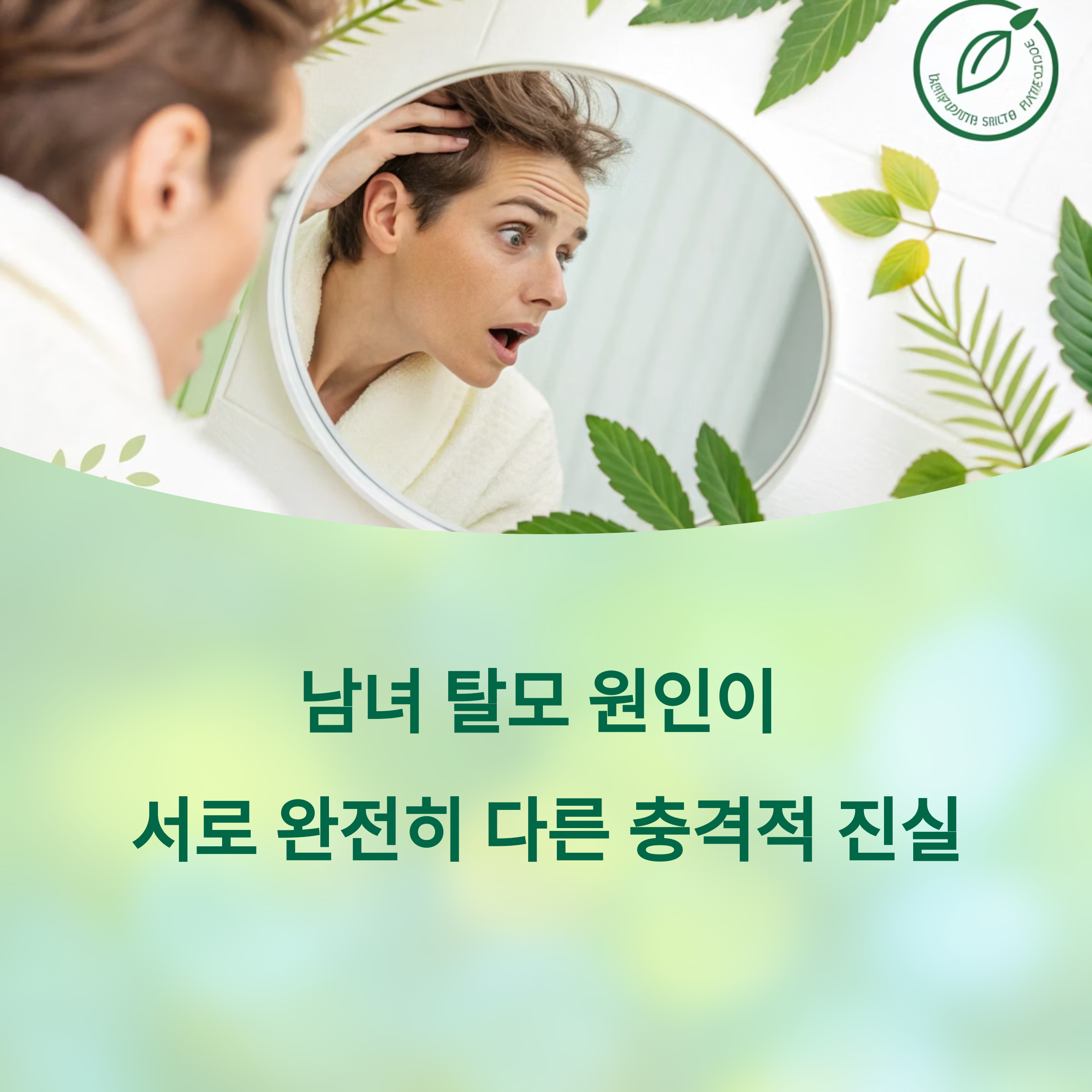 남녀 탈모 원인이 서로 완전히 다른 충격적 진실에 대한 이미지