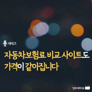 자동차보험료 비교사이트도 가격이 같아집니다