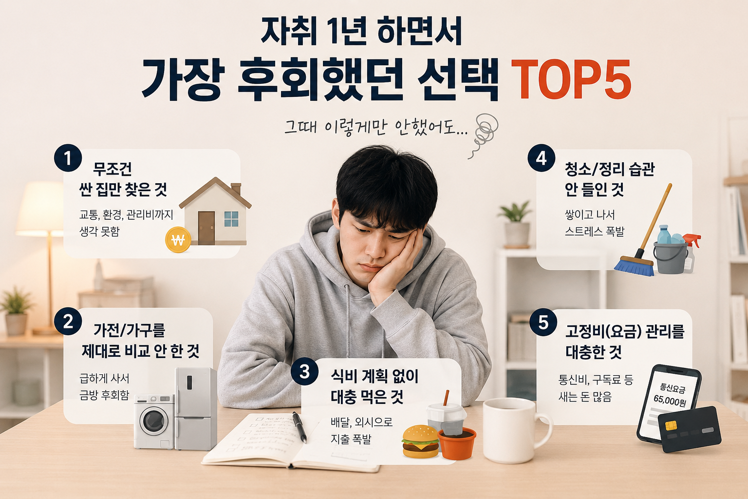 자취 1년 하면서 가장 후회했던 선택 TOP5