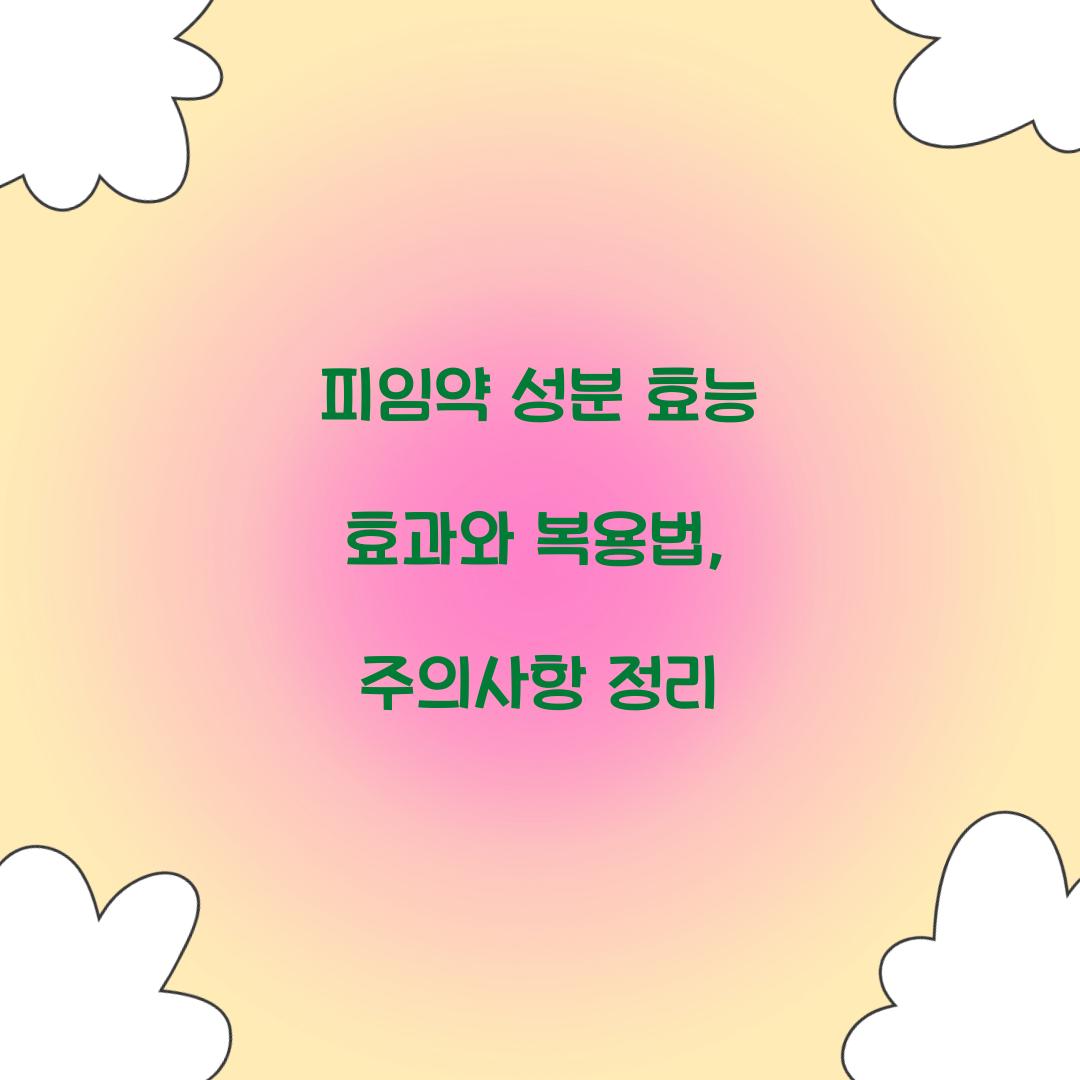 피임약 성분 효능 효과