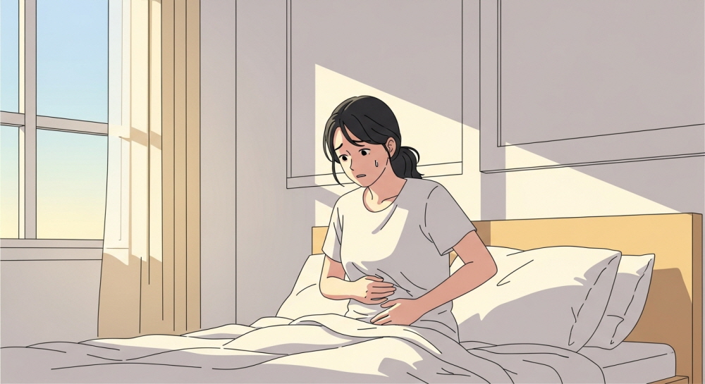 여자 왼쪽 아랫배 콕콕 통증