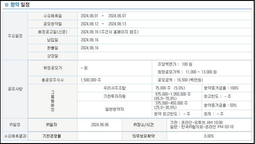 엠83 공모주 청약 일정