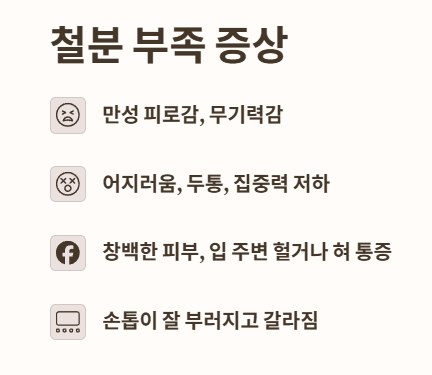 철분 부족 증상