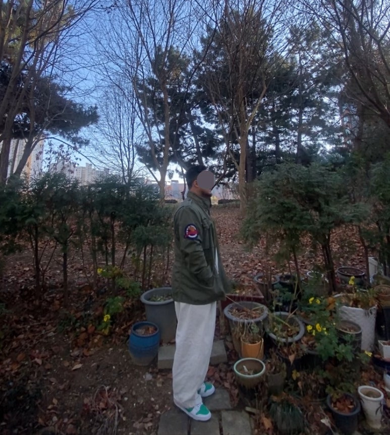 데일리룩('25. 12. 1.)폴로랄프로렌 야상 자켓 빈티지 야상 M-65, 유니클로 와플 헨리넥 티셔츠, 무신사스탠다드 데님 와이드 벌룬팬츠, 나이키 덩크 하이 레트로 그린화이트