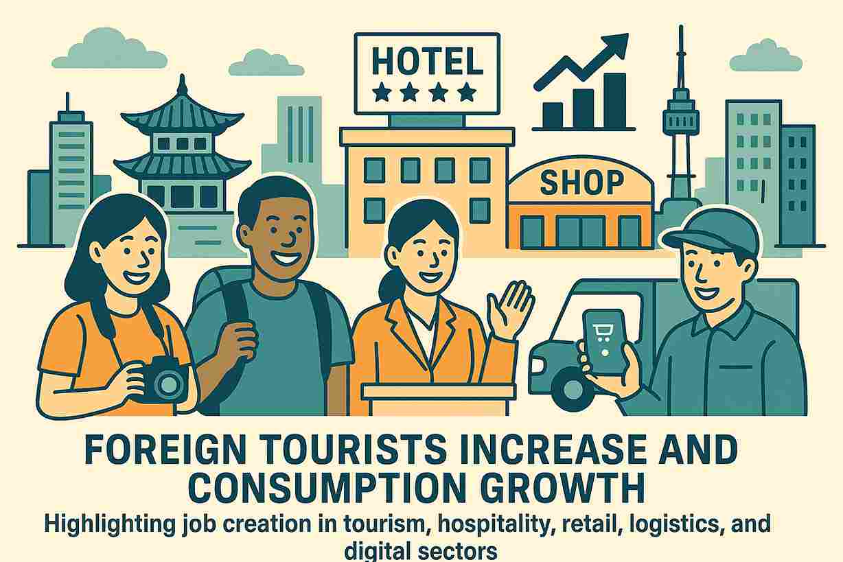 관광객 증가와 소비 증가에 따른 일자리 창출