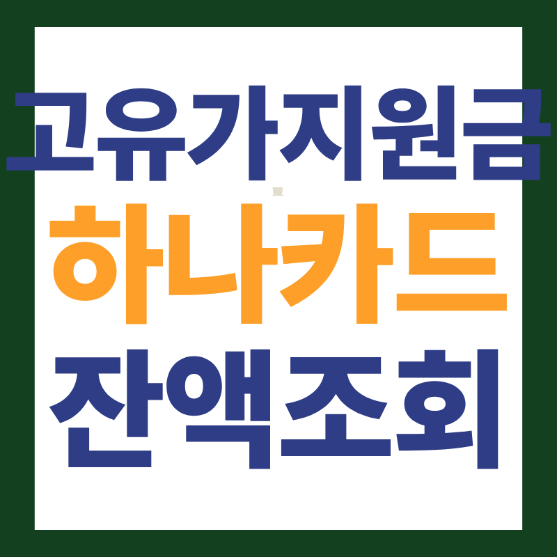 하나카드 고유가 지원금 잔액조회 남은금액 확인 하는 법 썸네일