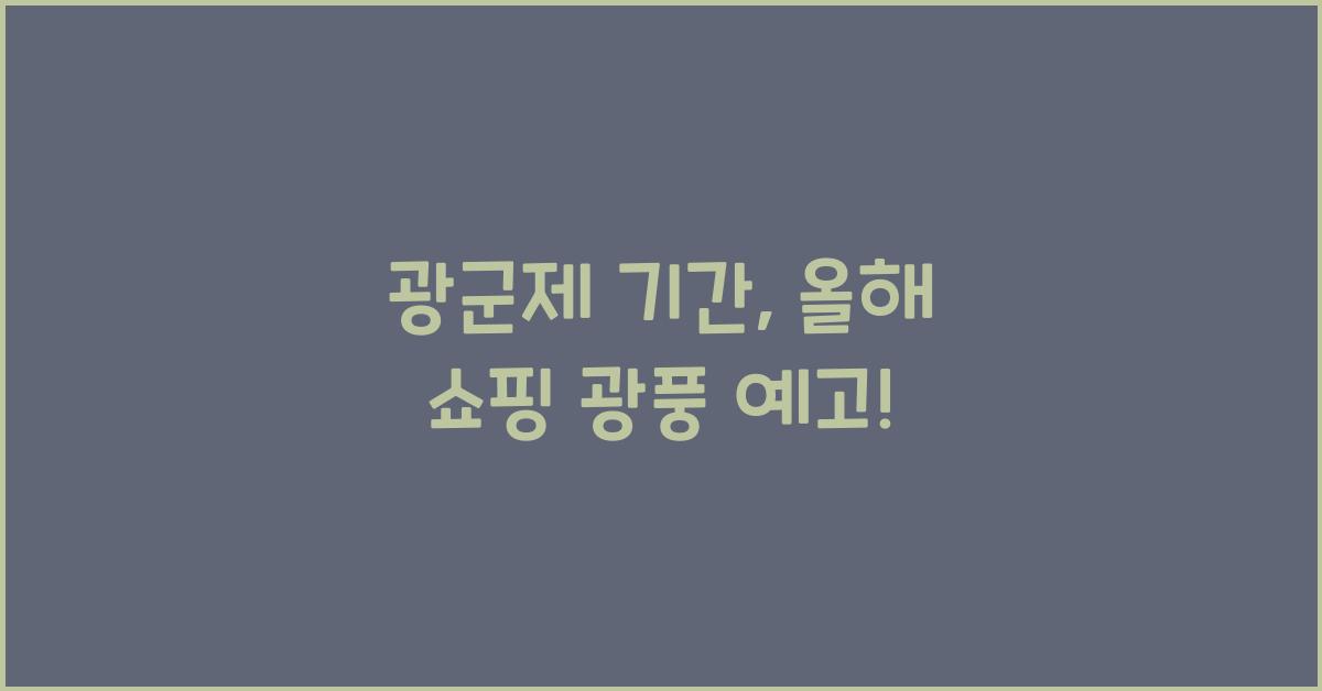 광군제 기간