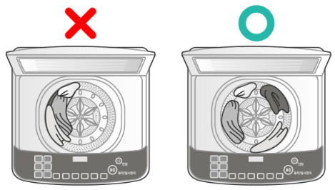 올바른 세탁물 배치