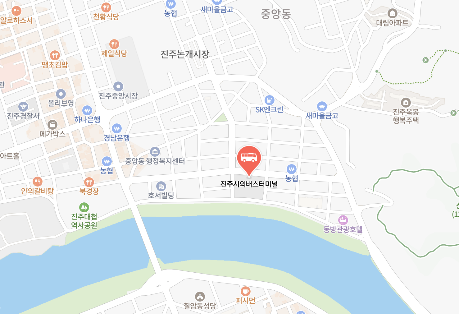 진주시외버스터미널 시간표 조회 및 예매하기