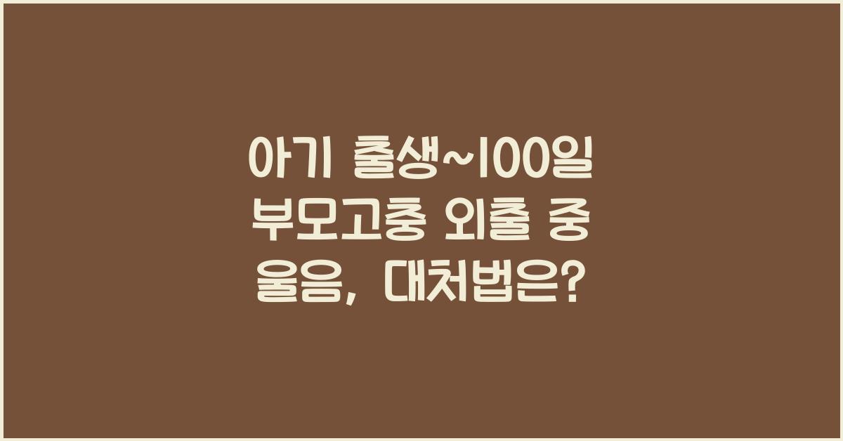 (아기 출생~100일 부모고충) 외출 도중 울음 대처법