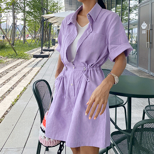 린넨 점프수트 반바지 여성 여름 반팔 점프슈트