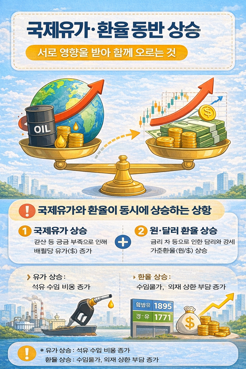 중동 리스크 확대에 유가&middot;환율 동반 상승