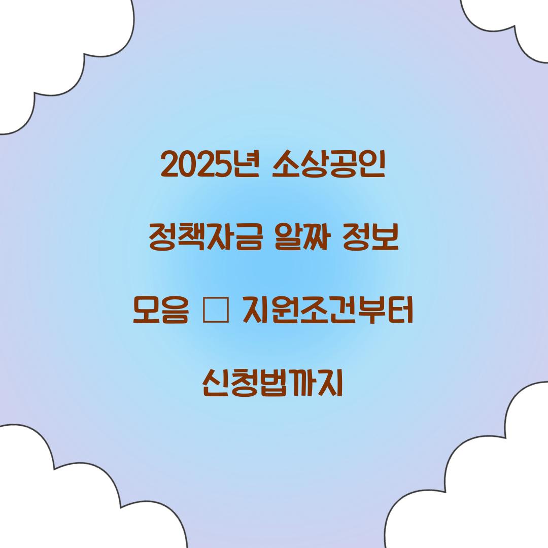2025년 소상공인 정책자금
