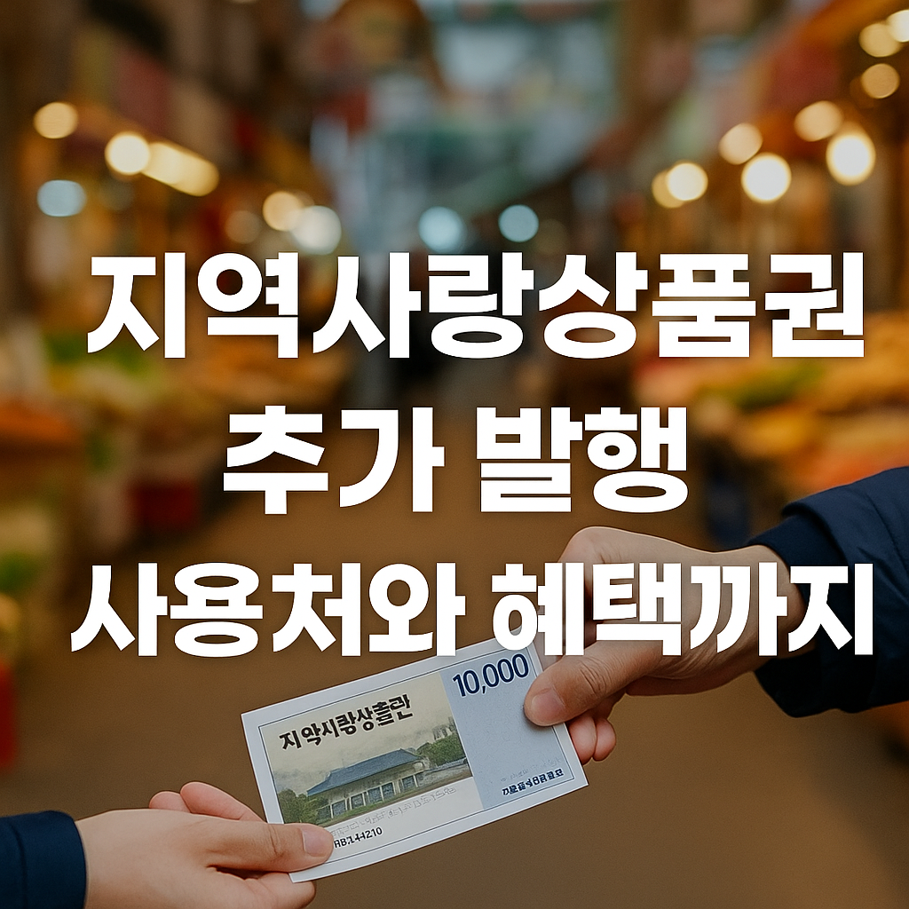 지역사랑상품권 추가 발행