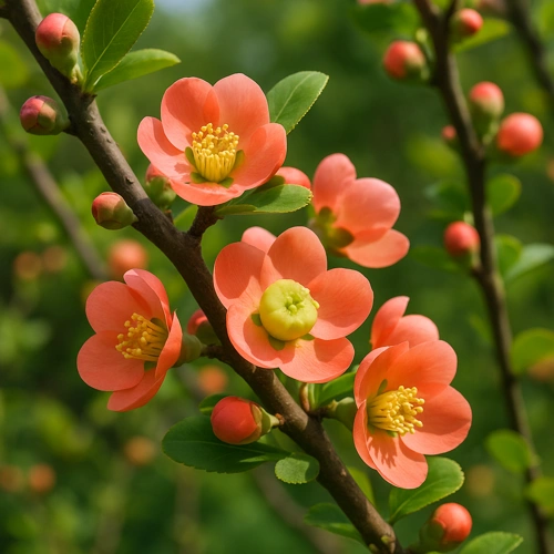 모과나무 꽃봉오리와 개화 모습