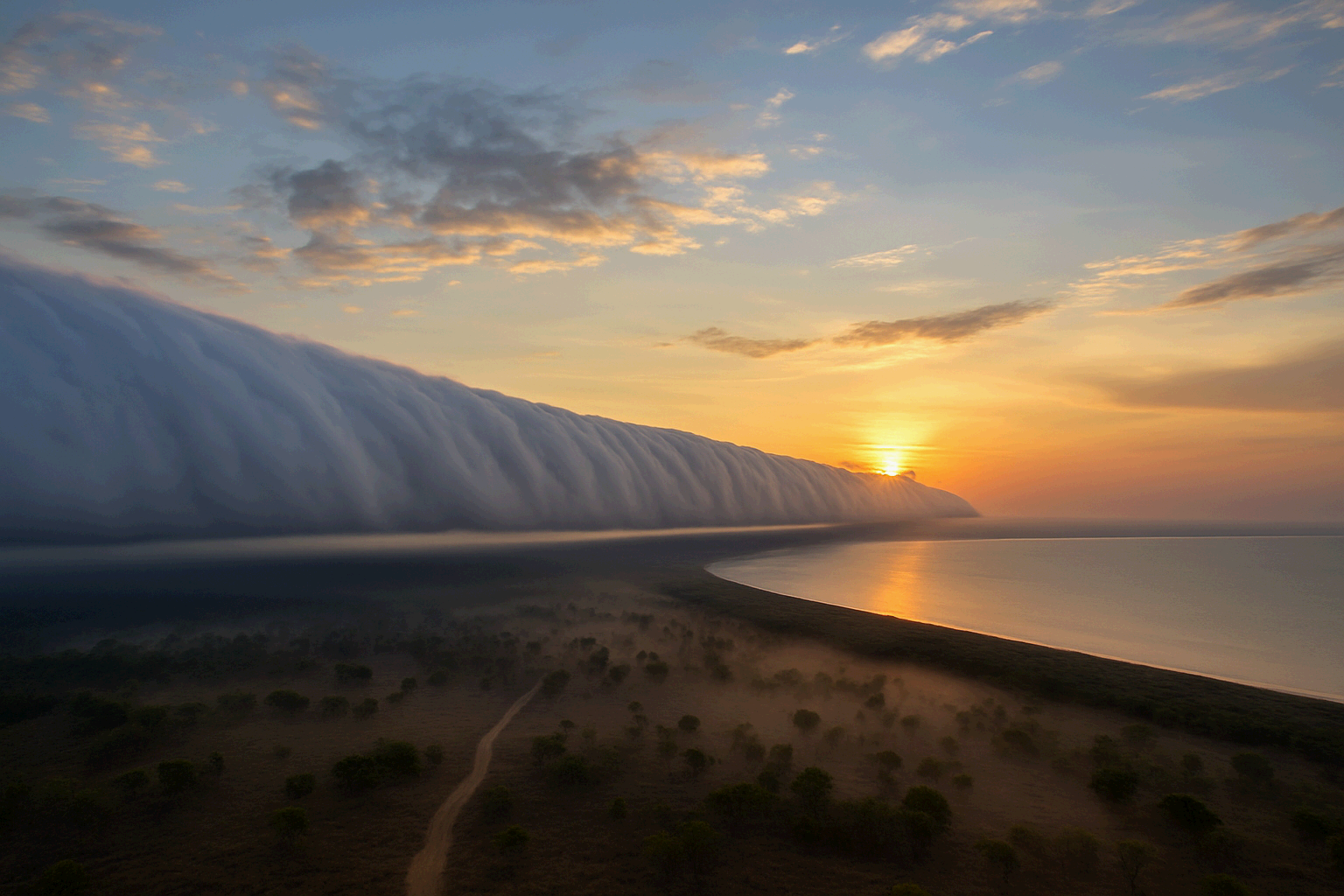 아침 영광 롤 클라우드