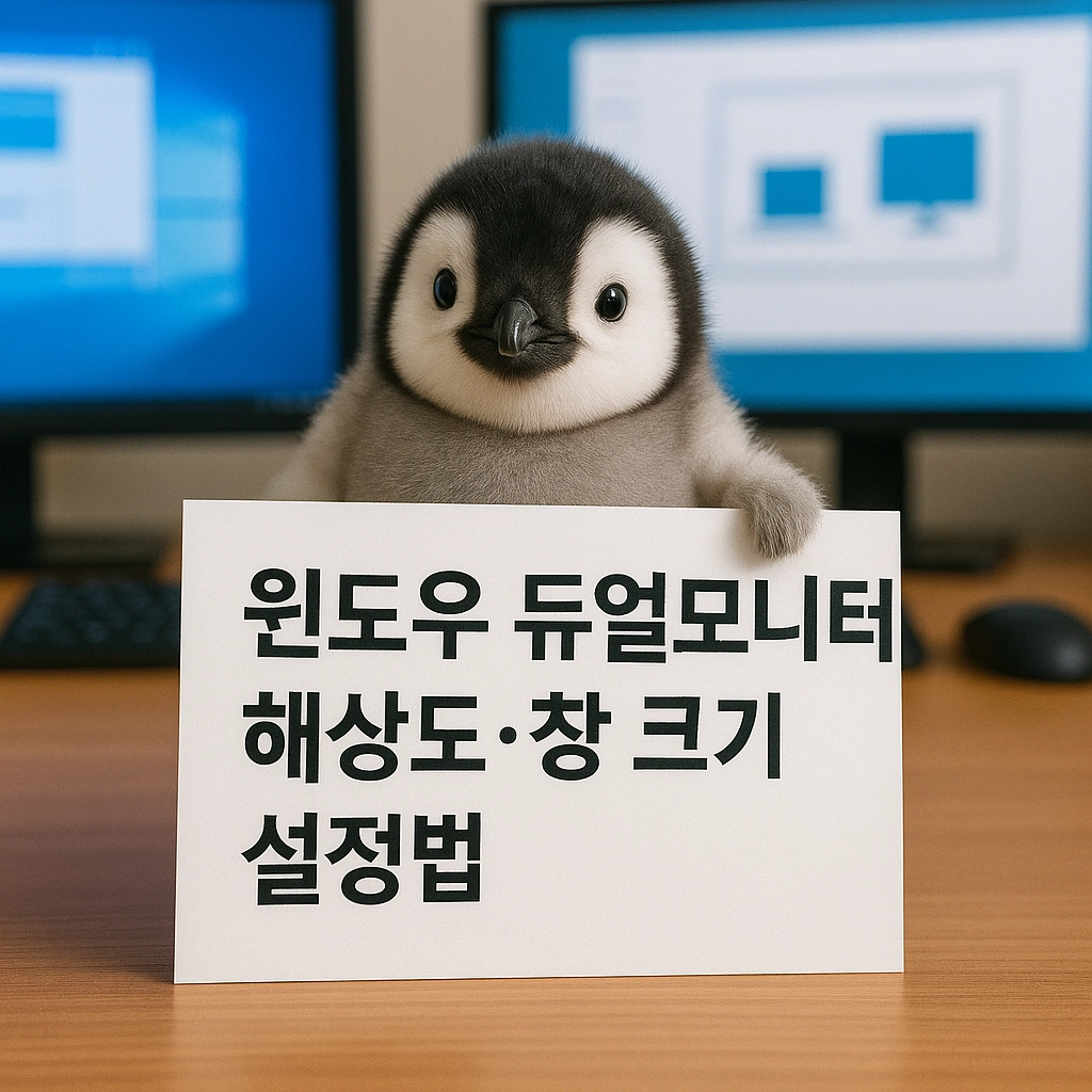 윈도우 듀얼모니터 해상도&middot;창 크기 설정법
