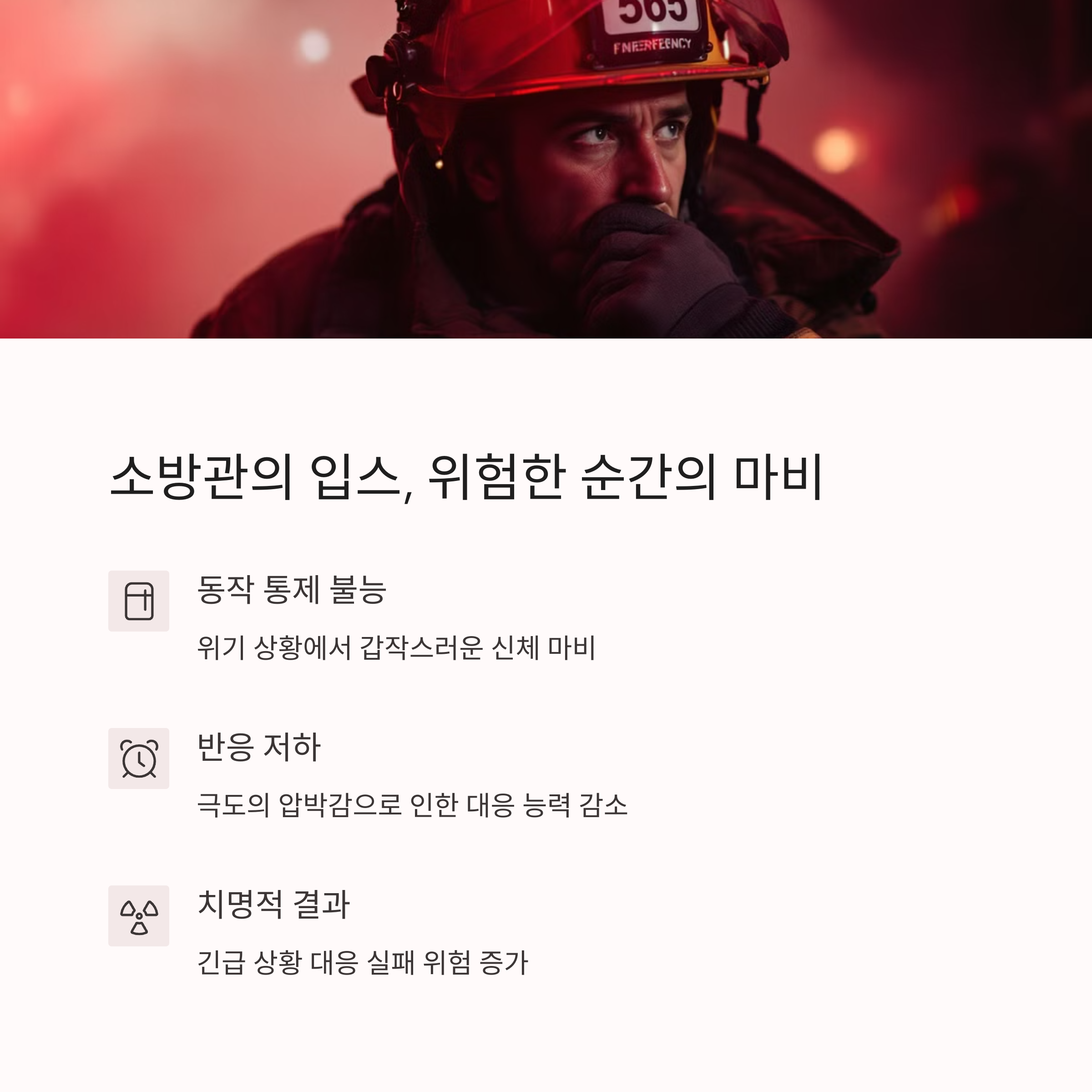 소방관에게 나타나는 입스 증상