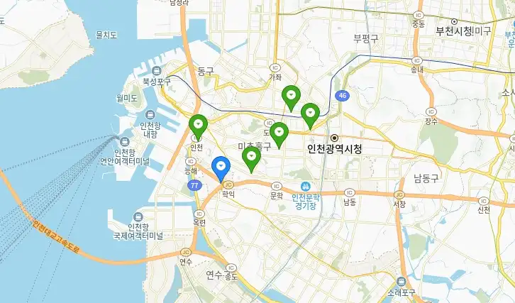 인천 미추홀구 현대자동차 서비스센터 정비공장 사업소 리스트