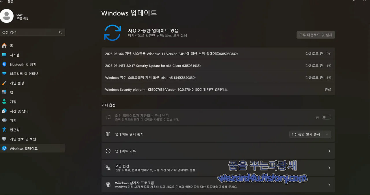 2025-06 x64 기반 시스템용 Windows 11 Version 24H2에 대한 누적 업데이트(KB5060842)