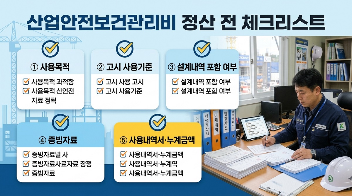 건설현장 산업안전보건관리비 정산 전 점검 체크리스트