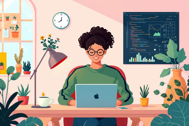 온라인 코딩파티 참여중인 여성