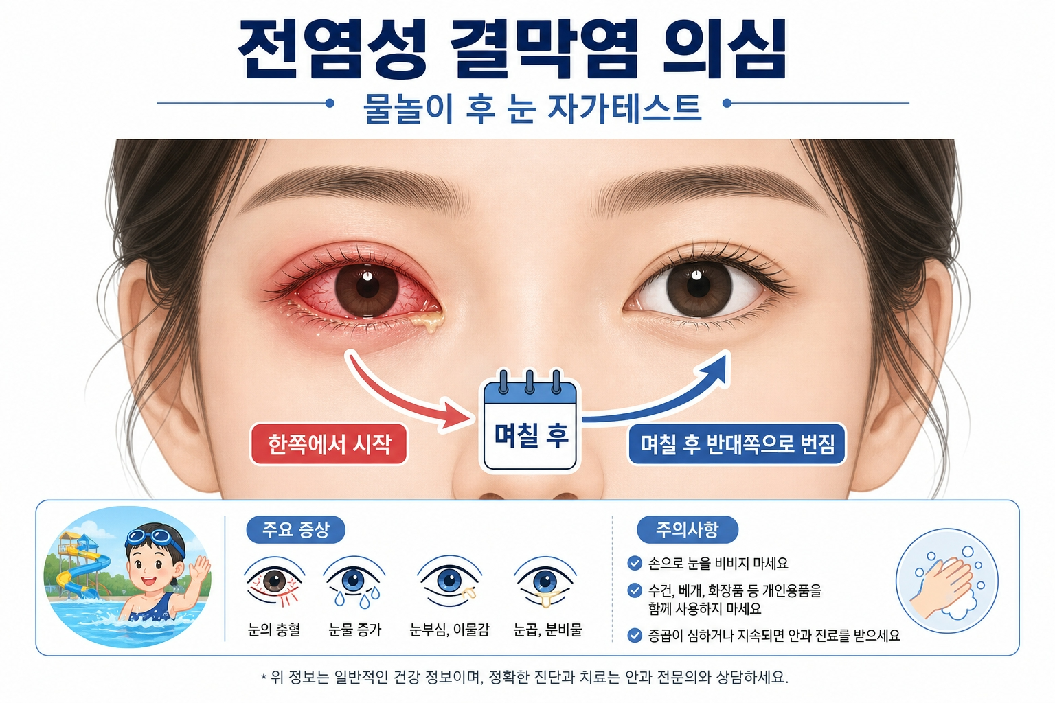 결막염 의심 일러스트