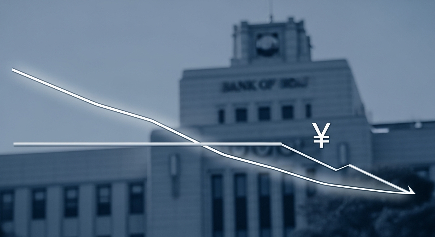 일본은행(BOJ)의 초저금리 통화정책이 지속되는 상황을 상징하는 이미지.