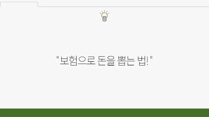 보험을 통한 자산 활용