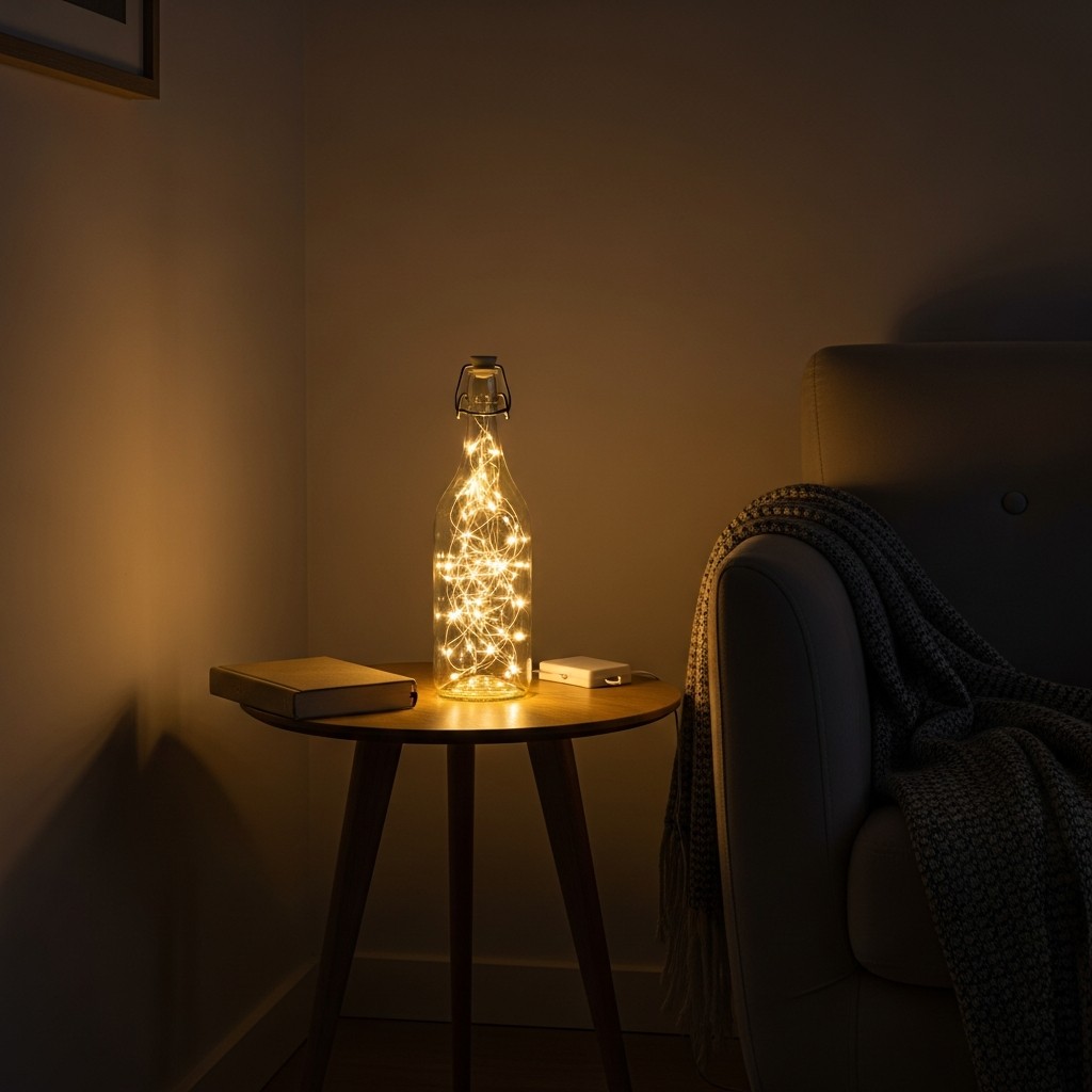 유리병 LED 무드 램프