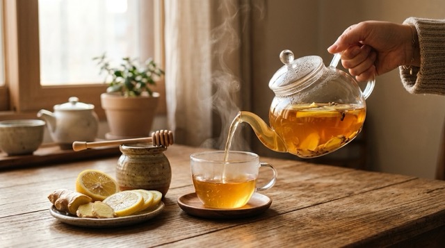  레몬&middot;꿀&middot;생강 차 한 잔