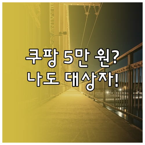 쿠팡 5만원 보상 대상자 확인과 쿠팡..