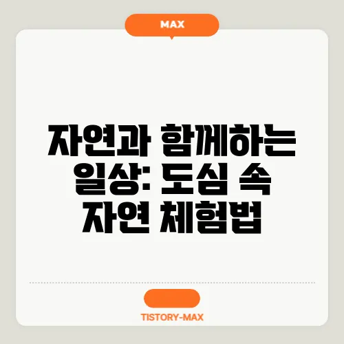 자연과 함께하는 일상: 도심 속 자연 체험법