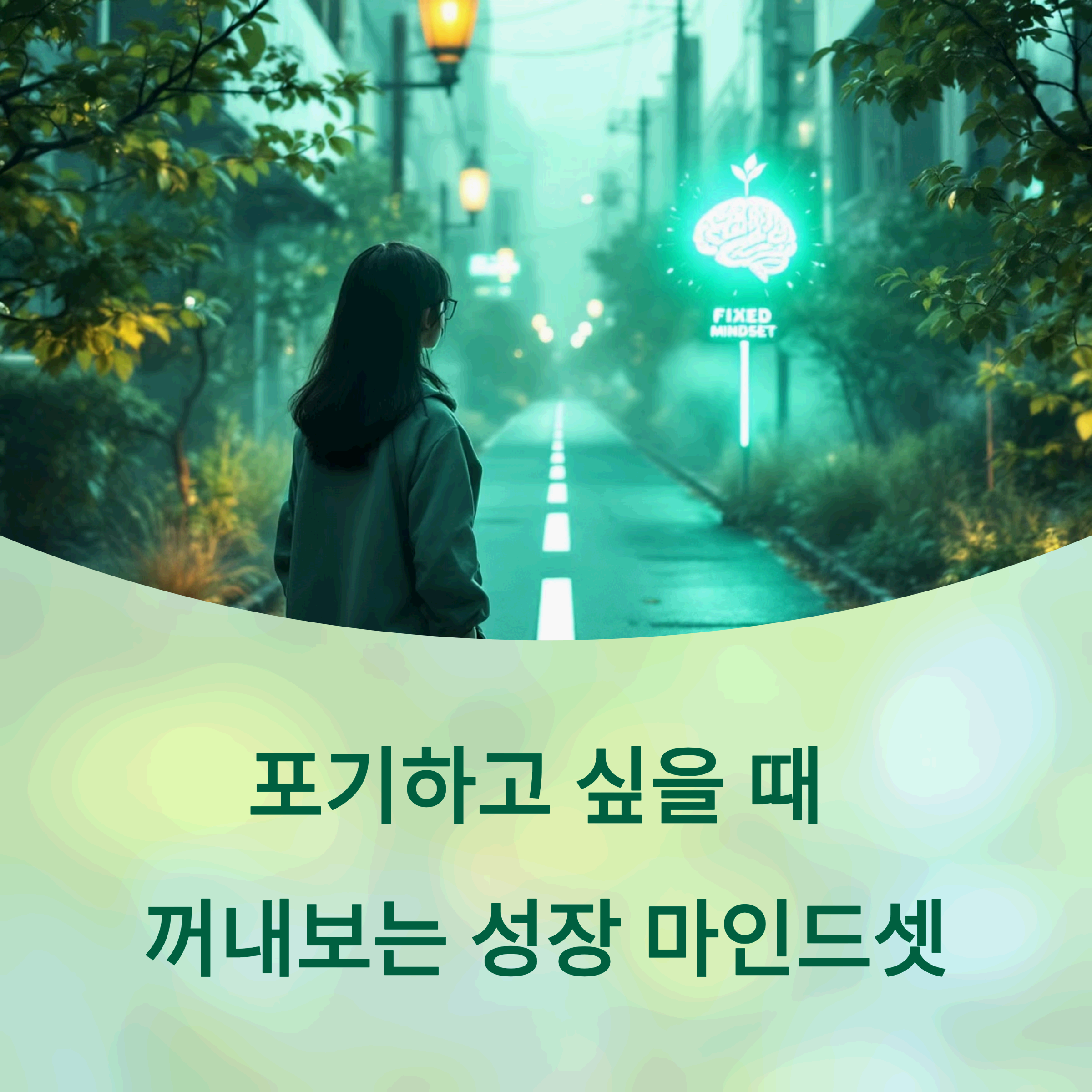 college student in modern clothes and hairstyle standing at a crossroads