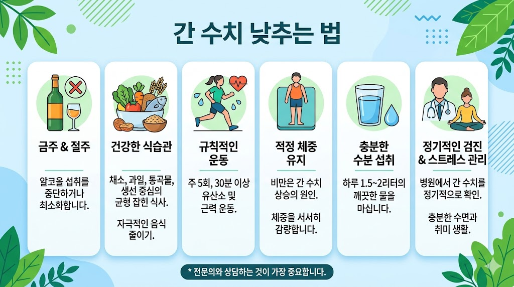 간 수치 낮추는 법과 간에 좋은 음식