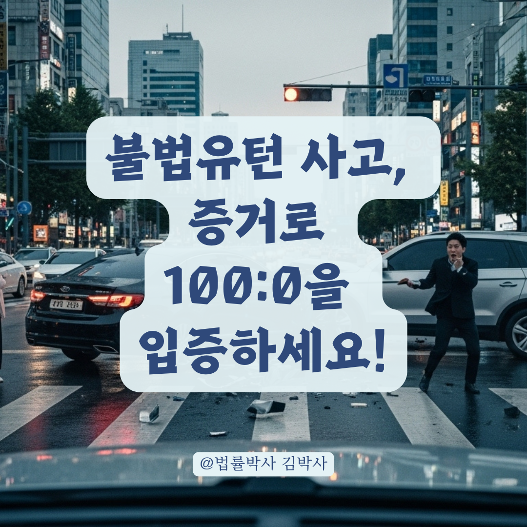 불법유턴 차량에 사고 당했다면, 100:0 인정받는 핵심 포인트 정리.