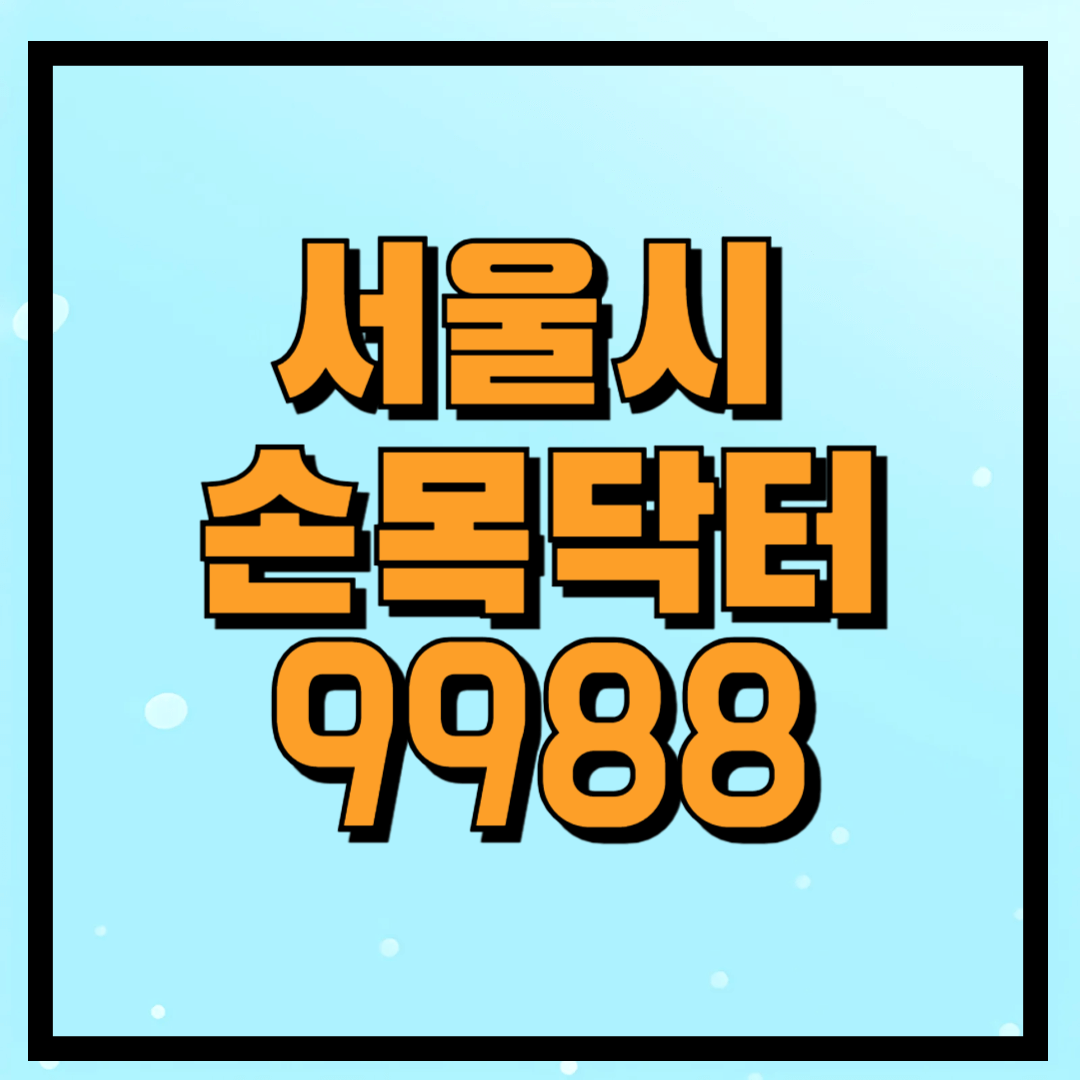 서울시 손목닥터 9988
