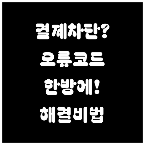 소액결제 정책상 차단 오류 코드별 해..